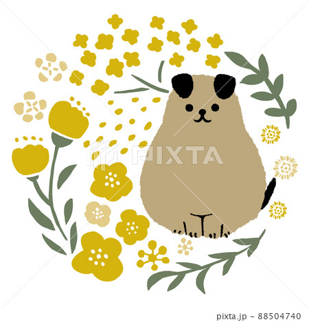 子犬とお花 88504740