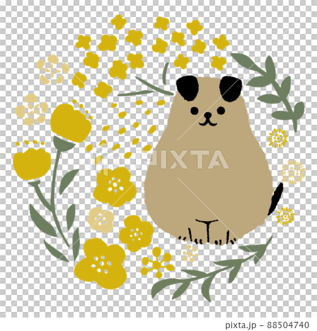 子犬とお花 88504740