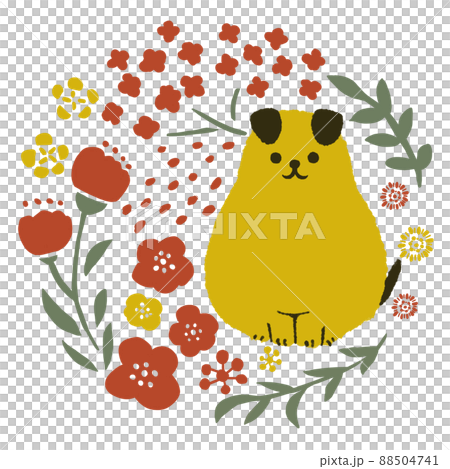 子犬とお花 88504741