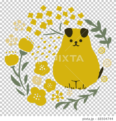 子犬とお花 88504744
