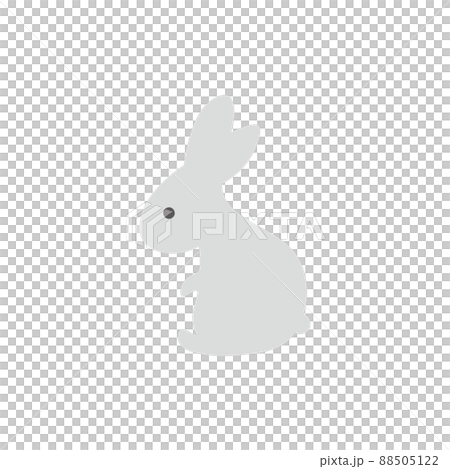 Illustration of a simple gray rabbit sitting sideways 88505122