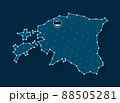 Estonia simplified vector map in a digital blue design 88505281