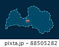 Latvia simplified vector map in a digital blue design 88505282