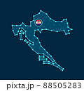 Croatia simplified vector map in a digital blue design 88505283