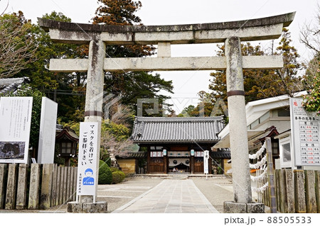 兵庫　川西　多田神社　鳥居と随神門（春） 88505533