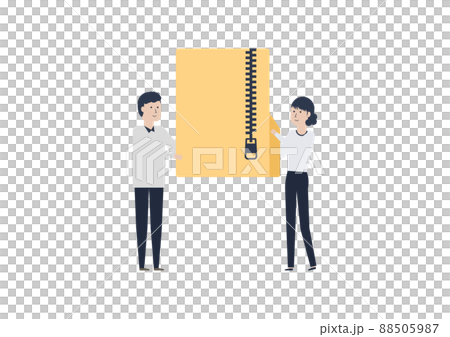 Compress large files and send them! Illustration material Compress large files and send them! Illustration material 88505987