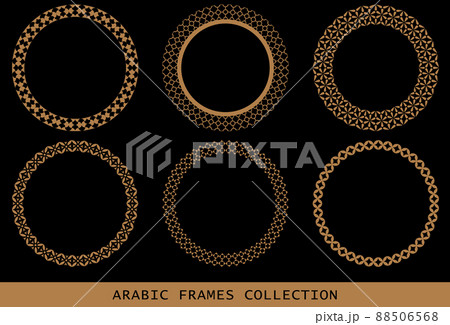 Arabic geometric round patterns set. Borders, frames. Vector illustration of round Islamic ornament Arabic geometric round patterns set. Borders, frames. Vector illustration of round Islamic ornament 88506568