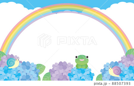 2022-157梅雨の生き物とあじさいと虹 2022-157梅雨の生き物とあじさいと虹 88507393