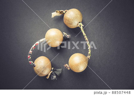 Traditional thelevi gourg, or aslatua, kasskass on black background 88507448