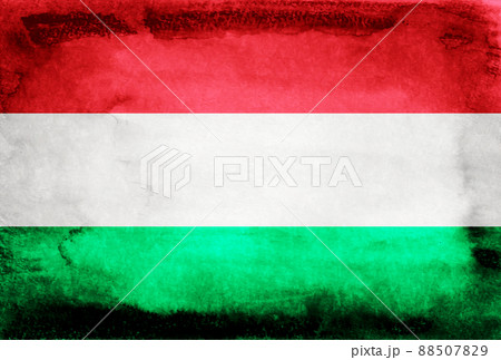 ハンガリー　国旗　和紙　背景