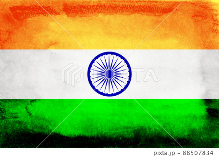 インド　国旗　和紙　背景