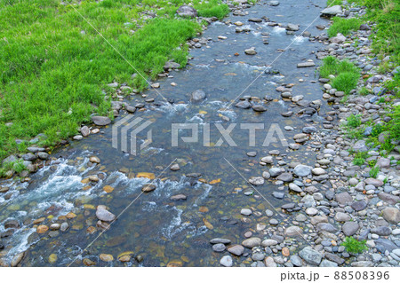 わたらせ渓谷　 渡良瀬川　東橋からの眺め　わたらせ渓谷鉄道中野駅付近　初夏の風景　　　 88508396