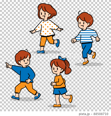 走る子どもたちのイラスト 88508710
