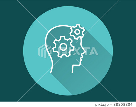 Brainstorming icon with long shadow for graphic and web design. 88508804