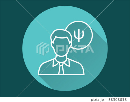 Psychological help icon with long shadow for graphic and web design. 88508858