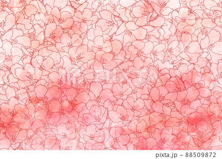 背景素材_水彩風_桜 背景素材_水彩風_桜 88509872