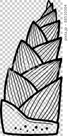 たけのこのイラスト素材　線画のみ 88510304