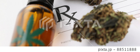 Marijuana flower buds on surface 88511888