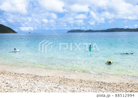 海水浴を楽しむ家族 88512994