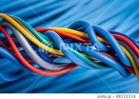 Multicolored electrical computer cable, transmission of data and information in social global network Multicolored electrical computer cable, transmission of data and information in social global network 88513318