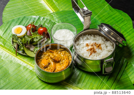 スパイスカレー　Spinach and bean spice curry 88513640