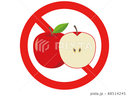 りんごアレルギー 禁止のイラスト素材 [88514245] - PIXTA