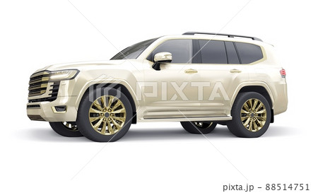 Large family seven-seater premium SUV on a white isolated background. 3d illustration. 88514751