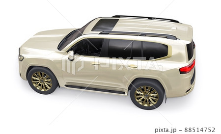 Large family seven-seater premium SUV on a white isolated background. 3d illustration. Large family seven-seater premium SUV on a white isolated background. 3d illustration. 88514752