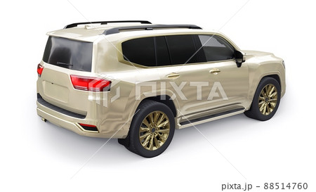 Large family seven-seater premium SUV on a white isolated background. 3d illustration. Large family seven-seater premium SUV on a white isolated background. 3d illustration. 88514760