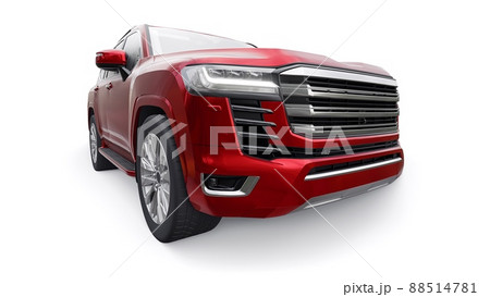 Large family seven-seater premium SUV on a white isolated background. 3d illustration. Large family seven-seater premium SUV on a white isolated background. 3d illustration. 88514781