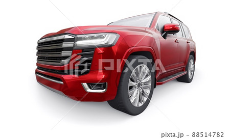 Large family seven-seater premium SUV on a white isolated background. 3d illustration. Large family seven-seater premium SUV on a white isolated background. 3d illustration. 88514782