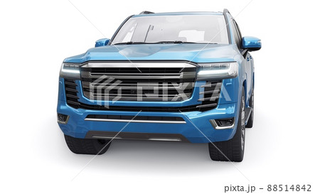 Large family seven-seater premium SUV on a white isolated background. 3d illustration. 88514842