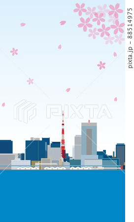 東京　東京タワー　桜 88514975