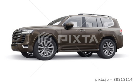 Large family seven-seater premium SUV on a white isolated background. 3d illustration. Large family seven-seater premium SUV on a white isolated background. 3d illustration. 88515114