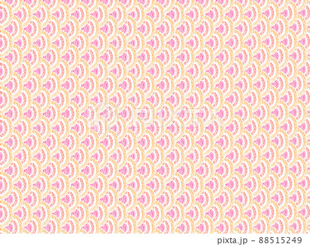 背景素材 オイルパステルで描かれた鱗柄 橙色系 横 他色有 88515249