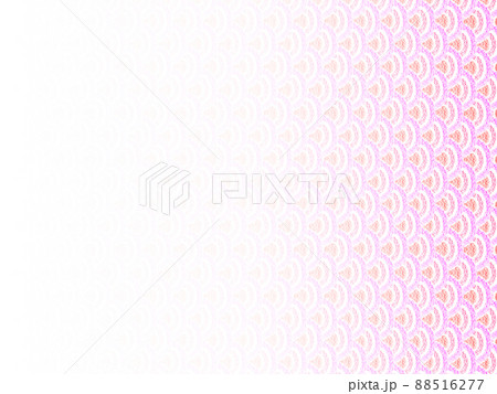 背景素材 オイルパステルで描かれた鱗柄 桃色系 左から右に濃くなるグラデーション 横 他色有 88516277
