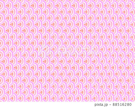 背景素材 オイルパステルで描かれた鱗柄 桃色系 横 他色有 88516280
