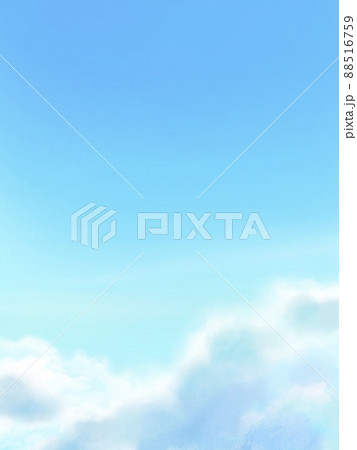 青空と雲の水彩背景素材 88516759