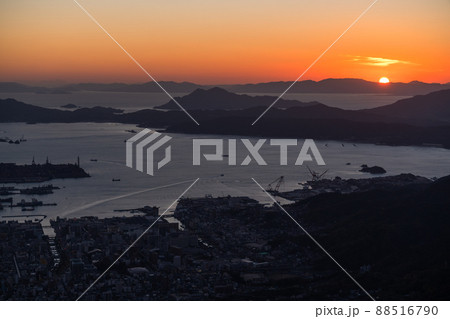 《広島県》灰ヶ峰の夕景・呉市の絶景 88516790