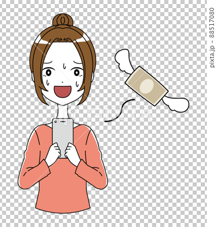 一個表情困擾的女人的插圖和飛錢的損失形象 一個表情困擾的女人的插圖和飛錢的損失形象 88517080