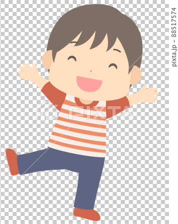 笑顔でバンザイする男の子のイラスト 88517574