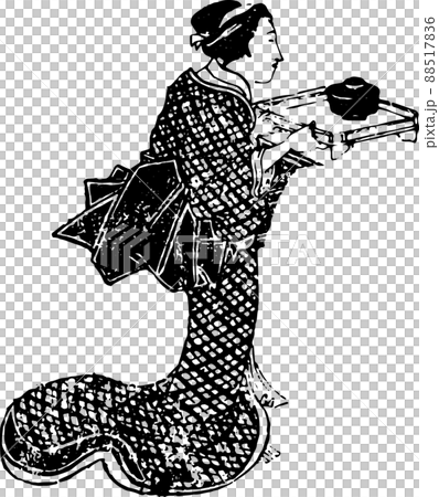 お吸い物を運ぶ女性 88517836