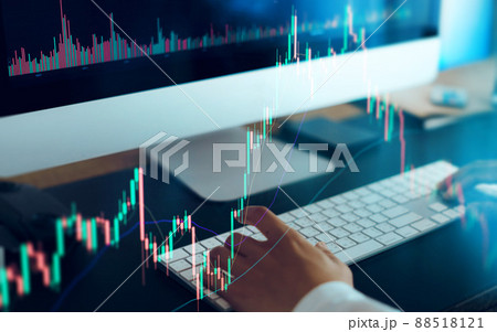 double exposure Working on a computer and graphing cryptocurrencies double exposure Working on a computer and graphing cryptocurrencies 88518121