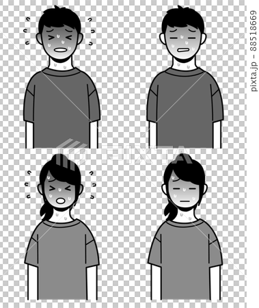 熱中症　10代　男女セット　中度　重度　モノクロ 88518669