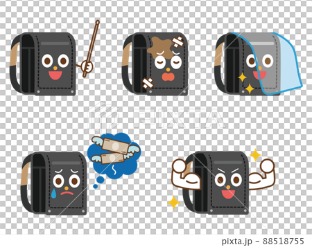 School bag character illustration set 88518755
