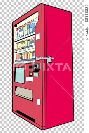 Illustration of a red vending machine [drinks, juices, drinks, soft drinks, PET bottles, tea] 88518823