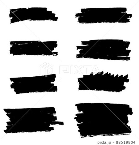 Collection of vector brush hand drawn graphic element. Set of vector brush strokes isolated on white background. vector illustration. 88519904