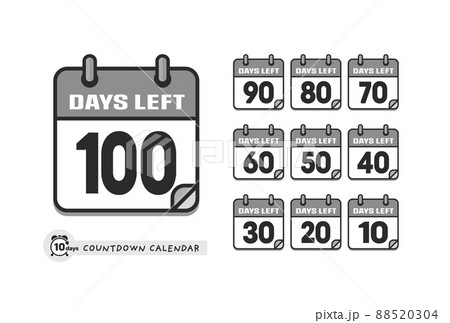10日ごとのカウントダウンのカレンダーのセット - あと100日-10日・DAYS LEFT 100 88520304