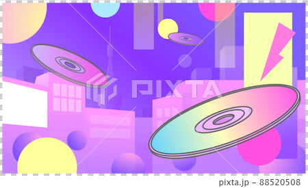 カラフル80’sレトロポップな街 88520508