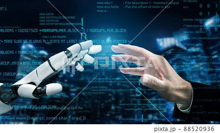 Futuristic robot artificial intelligence revolutionary AI technology concept 88520936